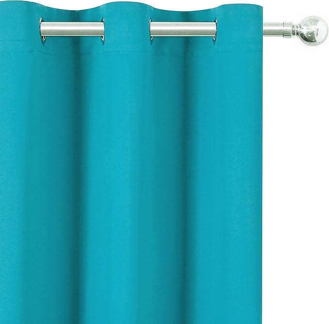 LEMOMO Teal Blackout Curtains/42 x 84 Inch/Set of 2 Panels Thermal Room Darkening Living Room Curtains