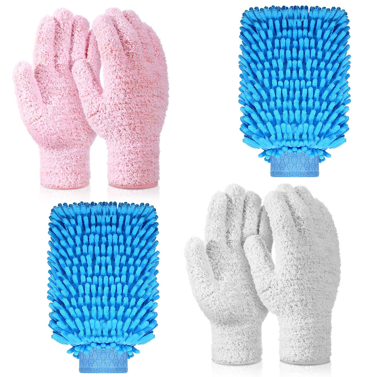 6 Pcs Micro Dusting Mitt Gloves Plant Cleaning (6 Count)