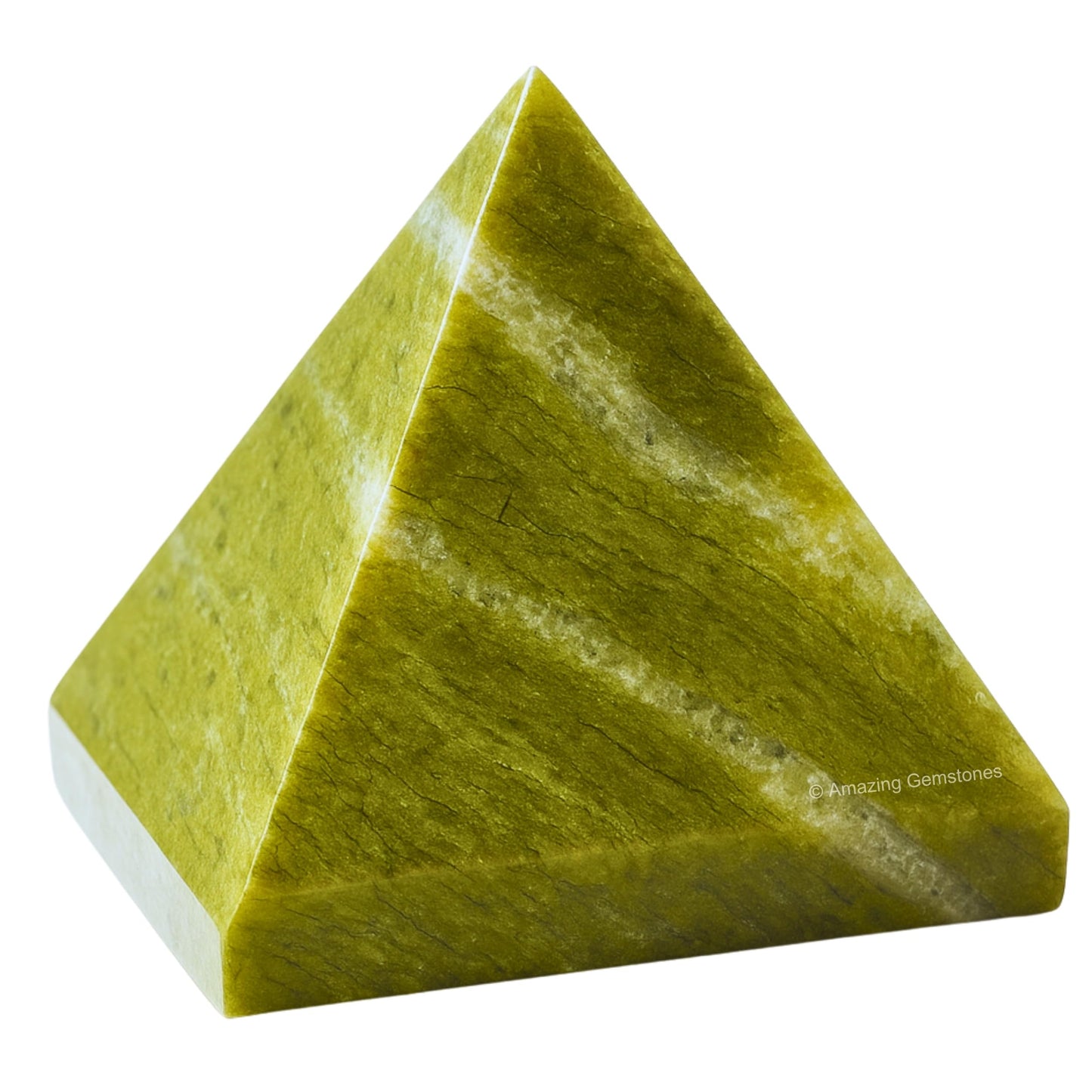 Amazing Gemstone Vesuvianite Pyramid Crystal Healing Stones - 2" Great Pyramid Figurine of Natural Stone Pyramid for Meditation, Reiki, Chakra Balancing and Crystal Pyramids Grid