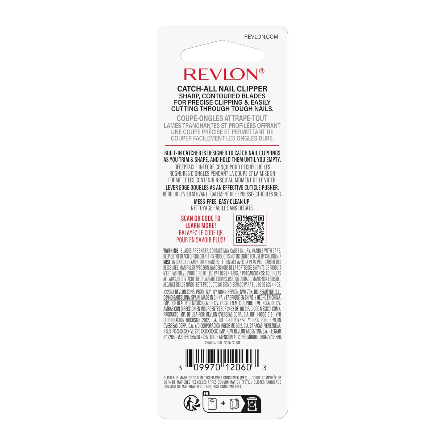 Revlon Catch-All Nail Clipper, 1 Count (Pack of 2)