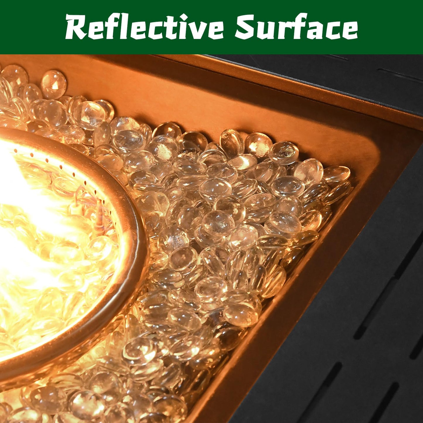 vchin 10 Pounds Firepit Glass, 3/4 Inch Glass Beads, Rocks for Fire Pit Table, Fireplace and Fire Bowl, Crystal Luster