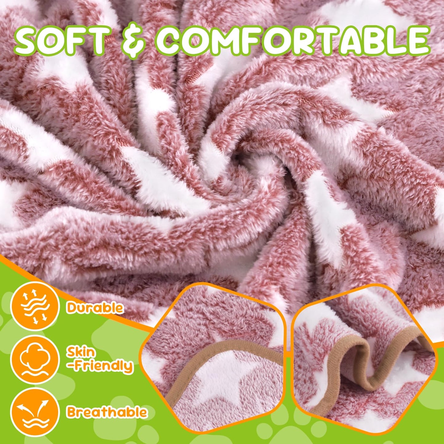 6 Pcs Dog Blanket Super Soft Pet Puppy Blankets Calming Blanket for Small, Medium Dogs Warm Sleep Mat Flannel Blanket for Dogs Puppy Cat (24"×16")