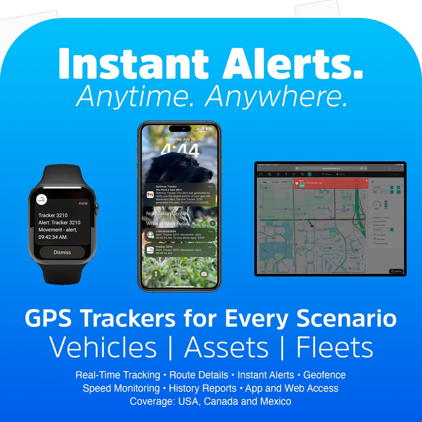 Optimus Plug-in GPS Tracker for Cars - Easy Installation - Harsh Driving Alerts - Reporting History and More - Extension Cable Included
