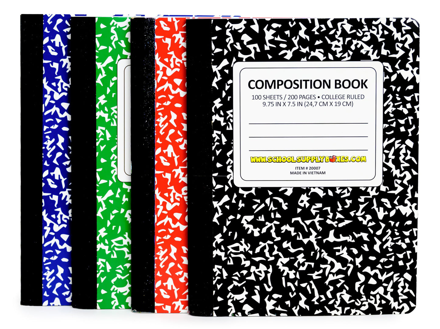 High School Writing Bundle | 1 Box - 51 Pieces per Box | School Supply Boxes - Back to School Essentials | Includes Composition Books, Loose Leaf Paper, Index Cards, 12 ct. Pens & More