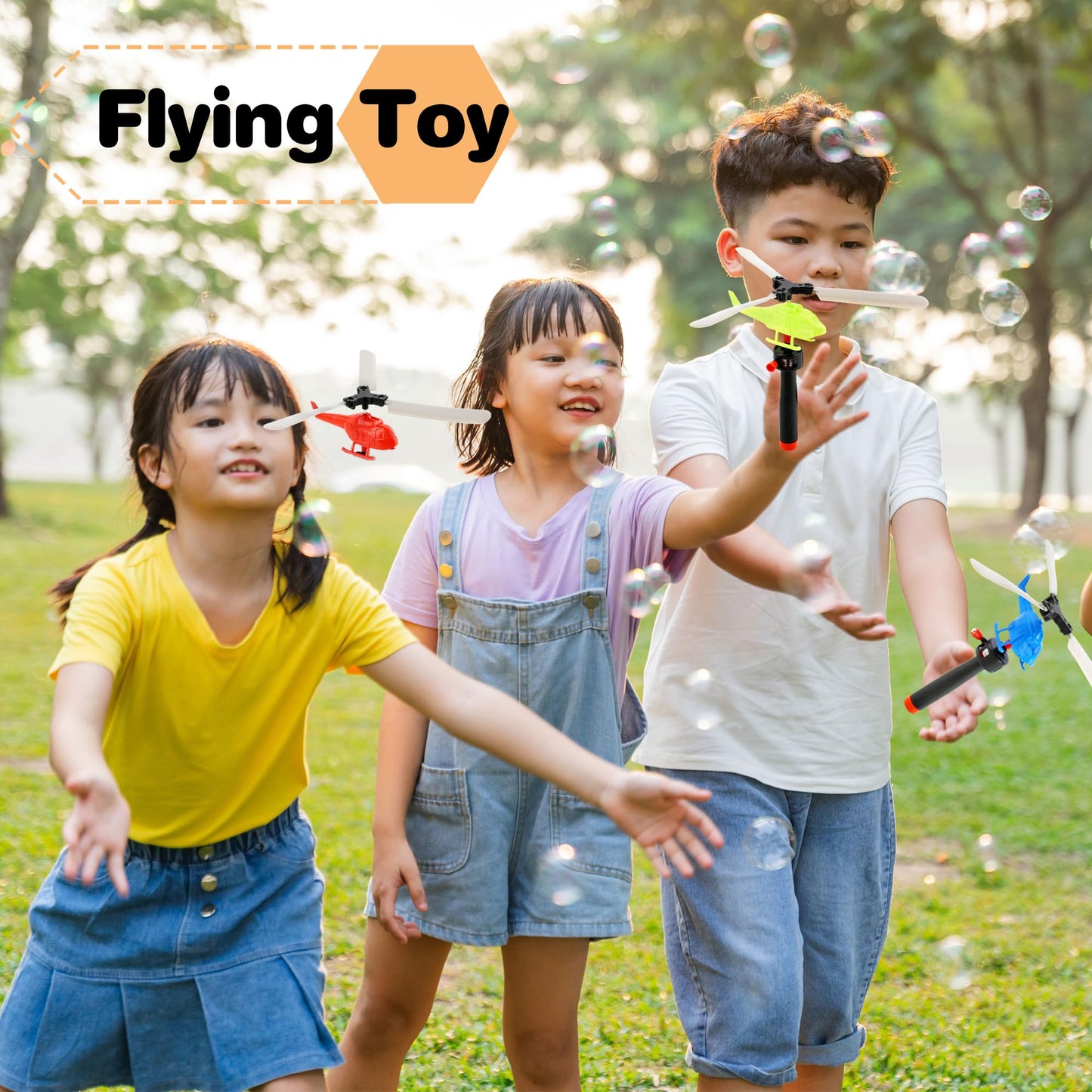 Octaday 12 Pack Flying Toy Hand Helicopter Flying Planes Toys Plastic Flying Helicopter Airplane Toys for Kids Outdoor Party Favors Classroom Prizes Birthday Gift, Random Color