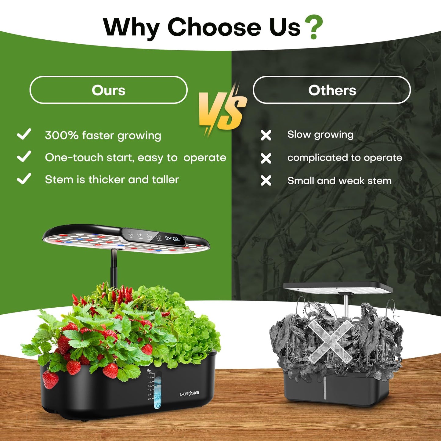 Ahopegarden Indoor Garden Hydroponics Growing System with Hydroponics Pods Kit