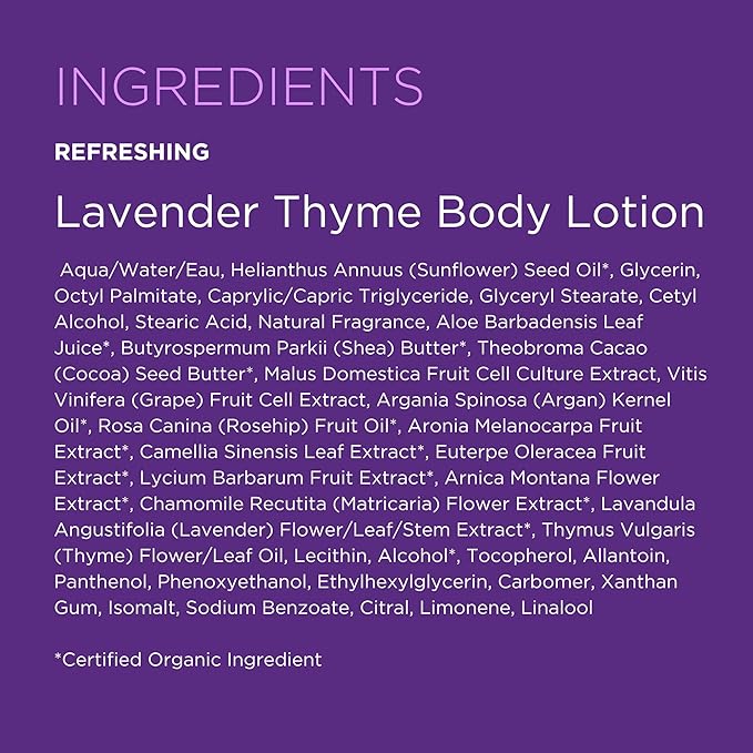 Andalou Naturals Lavender Thyme Refreshing Body Lotion, 8 Ounce