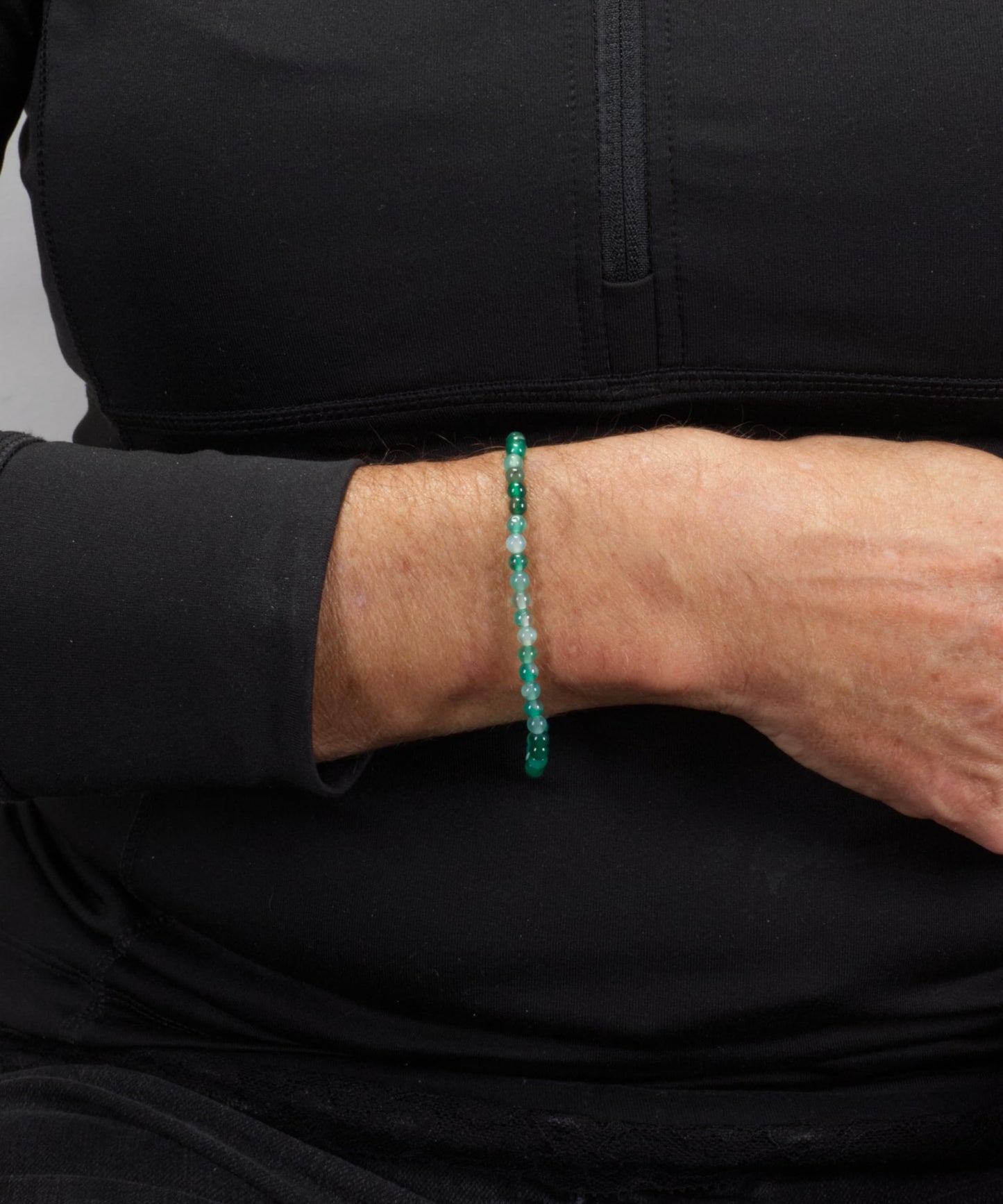 Cherry Tree Collection - Small, Medium, Large Sizes - Gemstone Beaded Bracelets For Women and Men - 4mm Round Beads (Lace Agate Green, Small)