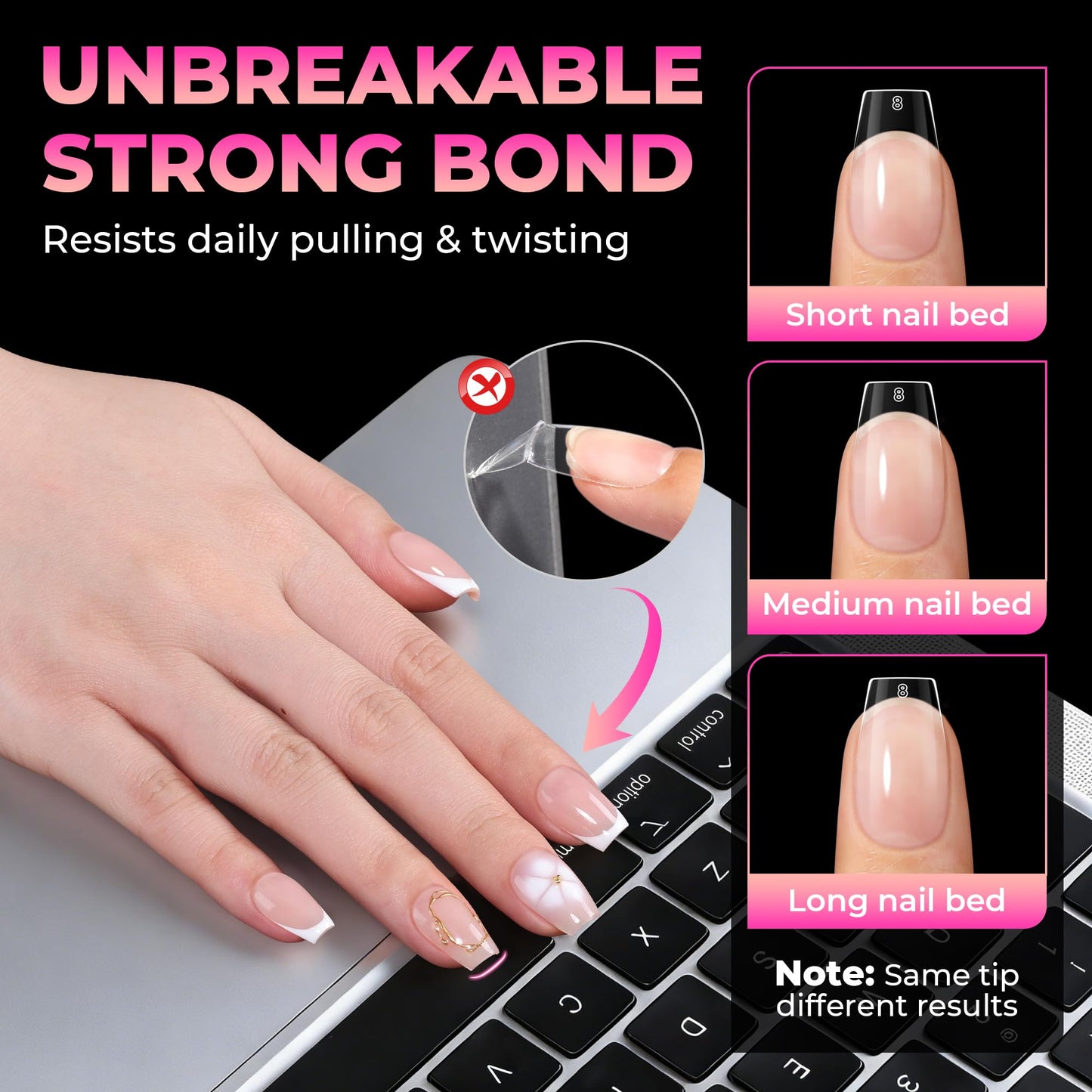 UNA GELLA Short Coffin Nails Tips: 510Pcs Soft Gel Nail Tips Coffin Acrylic Full Cover Short Coffin Press on Nails Pre-shaped Half Matte Clear False Nails For Nail Extensions Home DIY Salon 15 Sizes