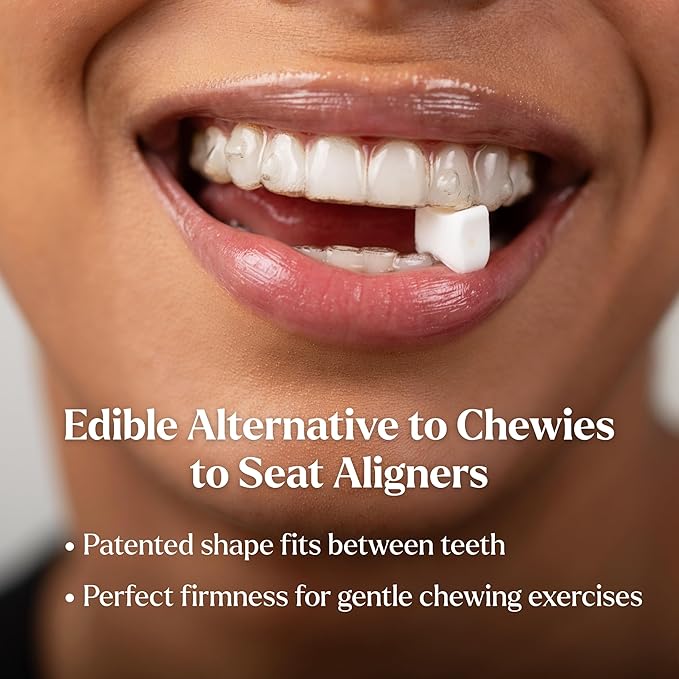 Movemints Clear Aligner Mints - Patented, Edible Alternative to Chewies - Freshen Breath and Improve Dry Mouth with Xylitol - Mint Chocolate (7 Pack)