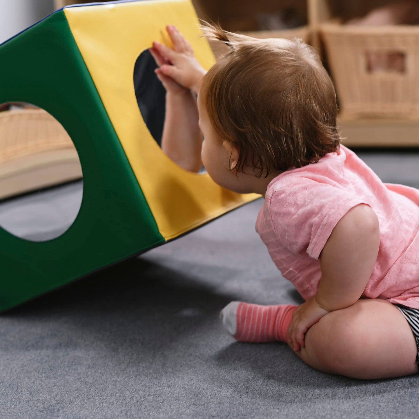 ECR4Kids SoftZone Mirror Activity and Sensory Play Cube, Baby Essentials, Assorted