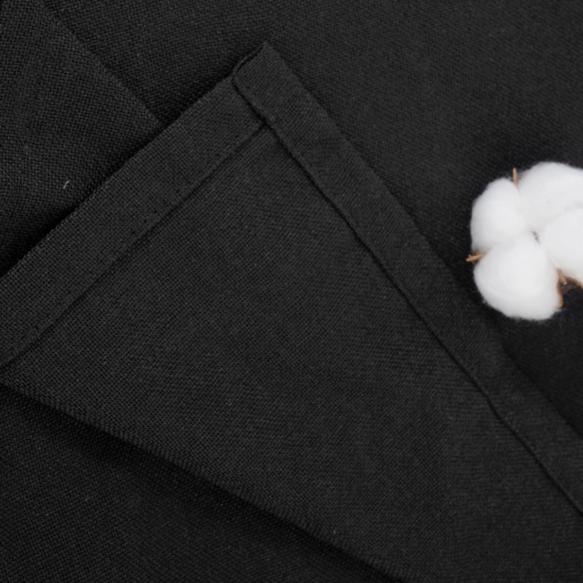 Black Linen Curtains 40 Inches Long for Kitchen Cafe Window (2 Count)