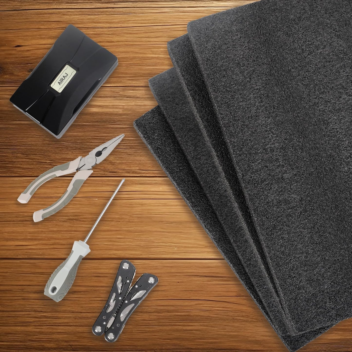Yeecheng 2 Pcs 12 x 16 x 1INCH Black Polyurethene Foam Sheets,Cuttable Packing Foam Block Foam Padding for Packing and Crafts,Toolbox Storage.