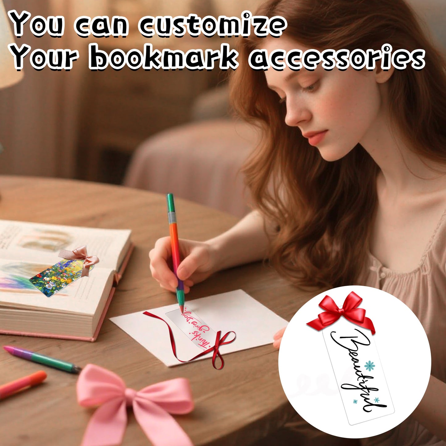 60PCS Acrylic Bookmark Blanks, DIY Bookmark Making Kit Bulk Bookmarks with Tassels for Adults Teacher, Plastic Plain Transparent Clear Blank Book Marks Decorating Supplies for Crafts (4 Shape)