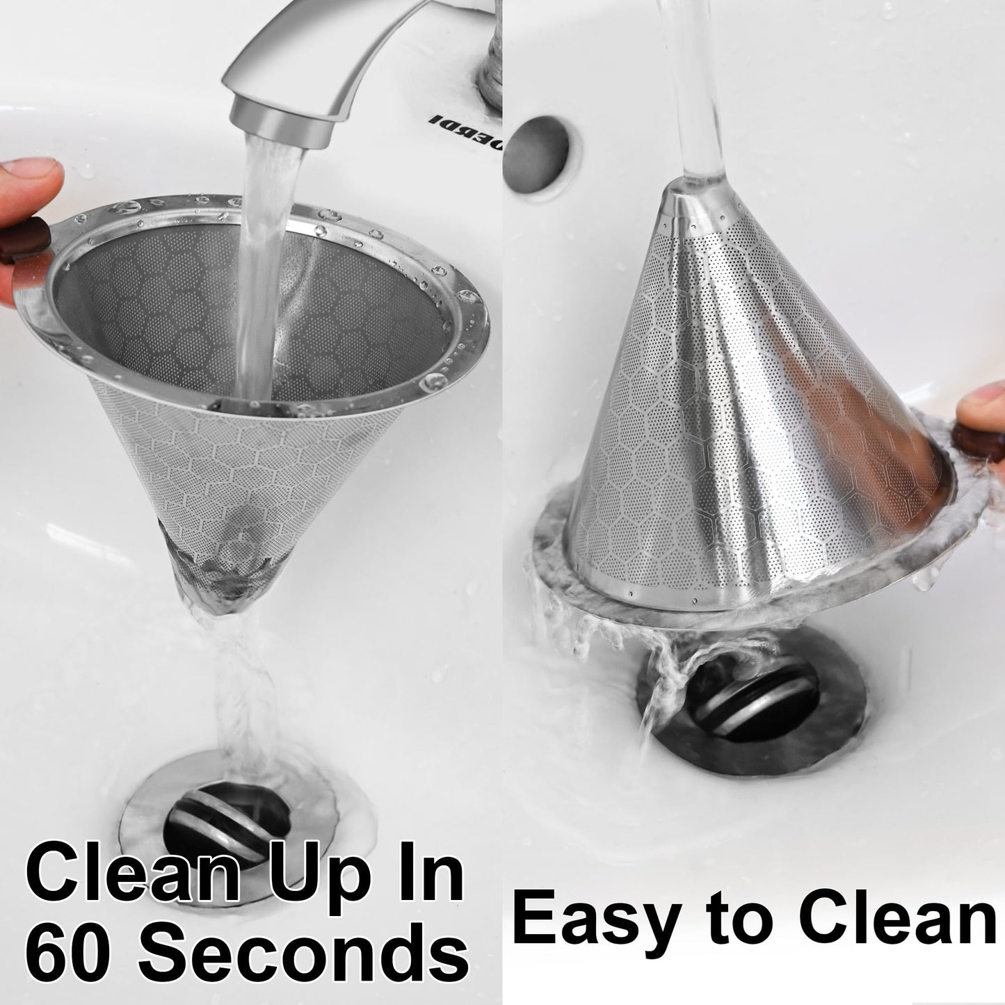 Pour Over Coffee Dripper, Pour-over Filters with 800 Mesh Steel Mesh Optimize Extraction For Rich Coffee Flavor, Stainless Steel Filter, Paperless Pour-over