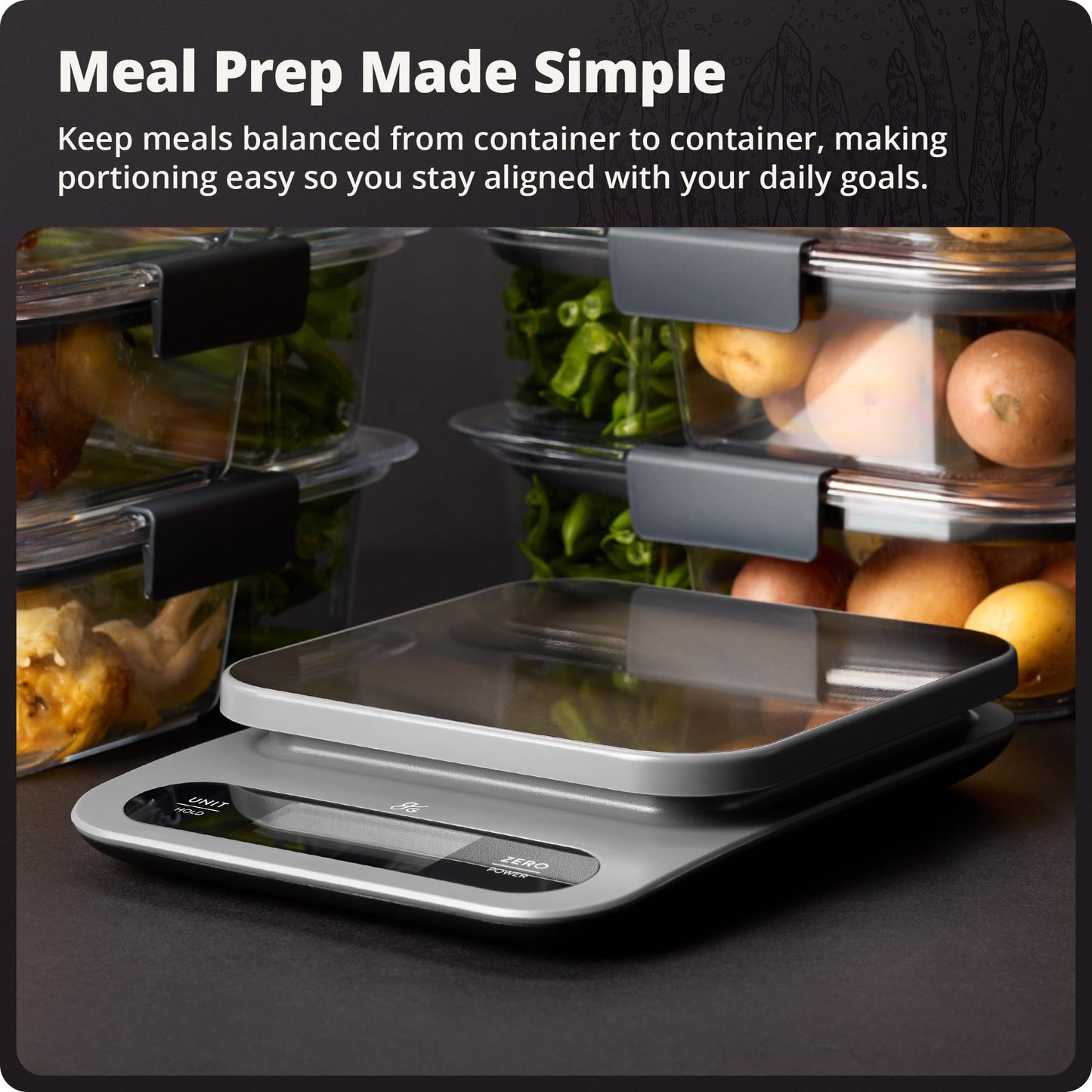 Greater Goods Digital Food Scale for Kitchen & Baking, 10kg/22lb High-Capacity Weight Scale with 1g Precision, Stainless Steel Platform, Hi-Def LCD, Ideal for Bread, Sourdough & Bulk Cooking