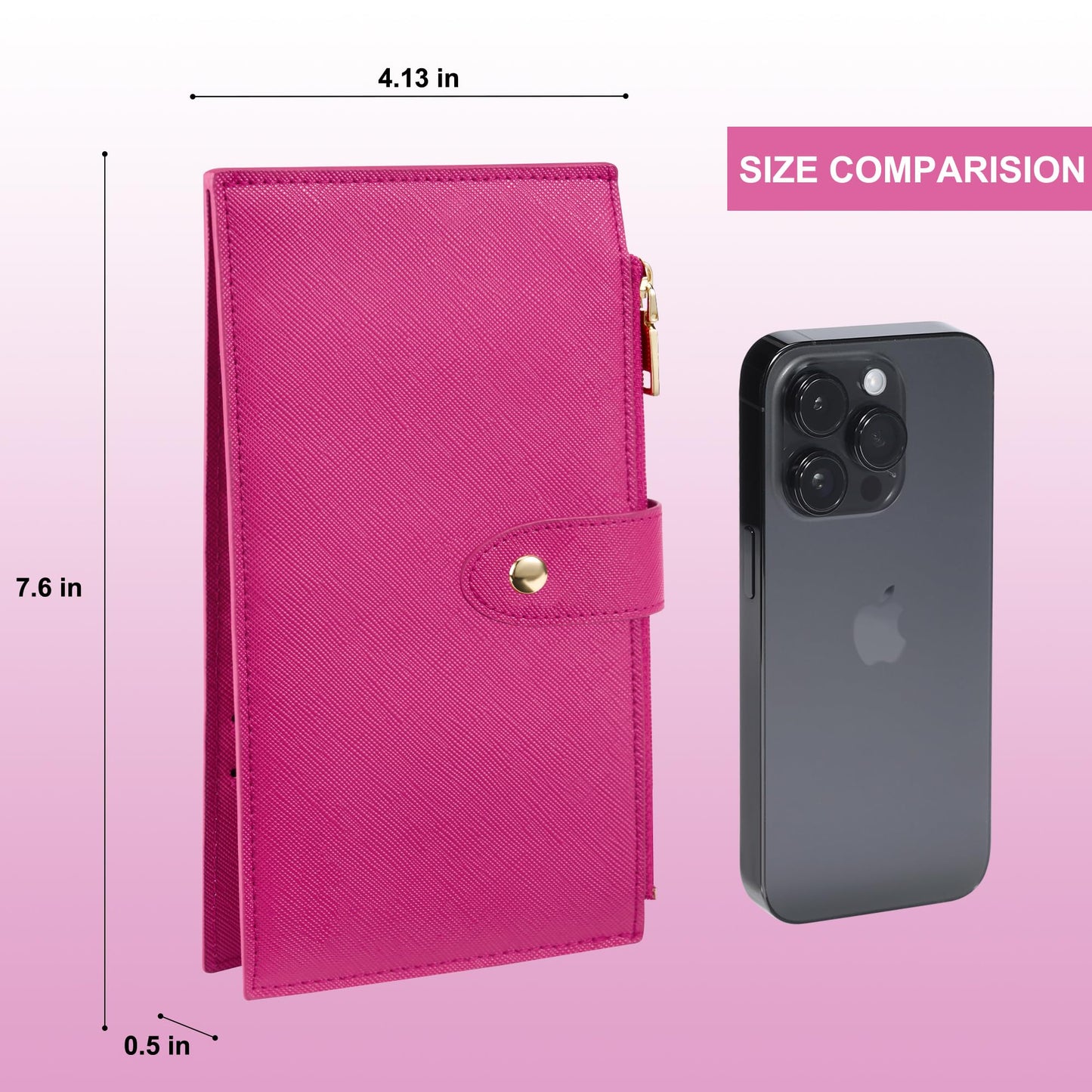 Travelambo RFID Wallet Women Large Size Bifold Multi Card Wallet Case with Zipper Pocke Credit Card Holder for Women