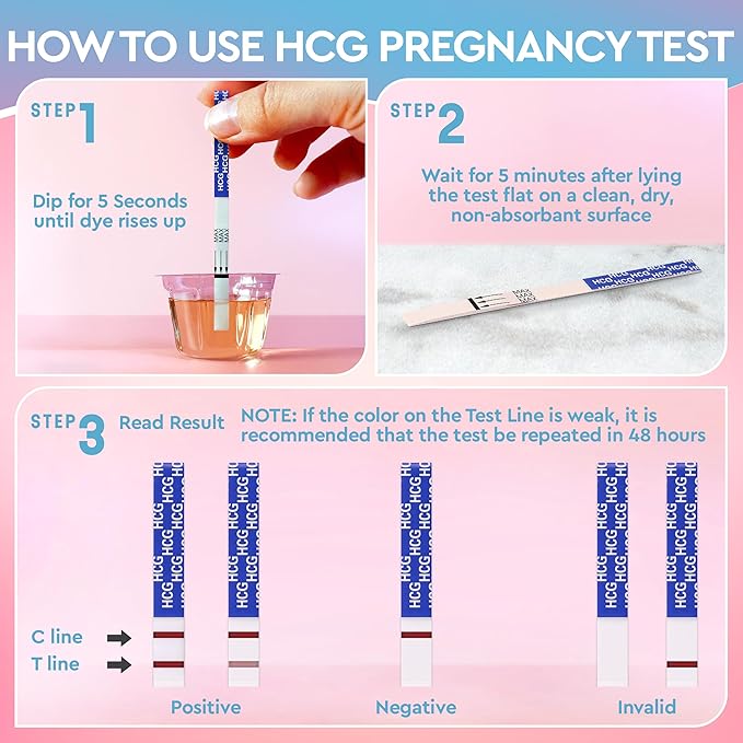 Pelvana Pregnancy Test Strip Value Pack 40 HCG Pregnancy Test Strips for Early Detection up to 6 Days Sooner - Easy to Understand for at Home Use - Ideal for Women Trying to Get Pregnant Naturally