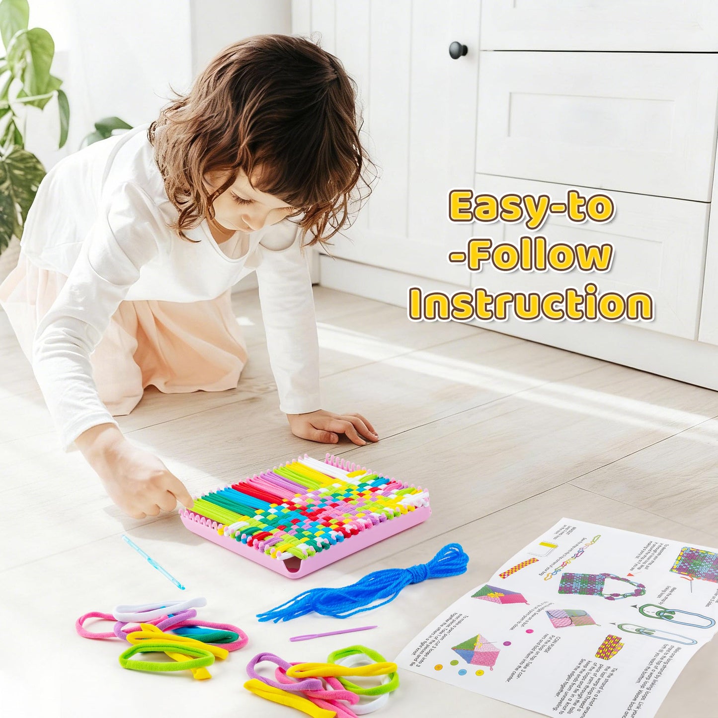Weaving Loom Kit, Easy Potholder Loom for Beginners, DIY Crafts for Kids & Adults, Creative Art Set, Great Gift for Girls Ages 3+