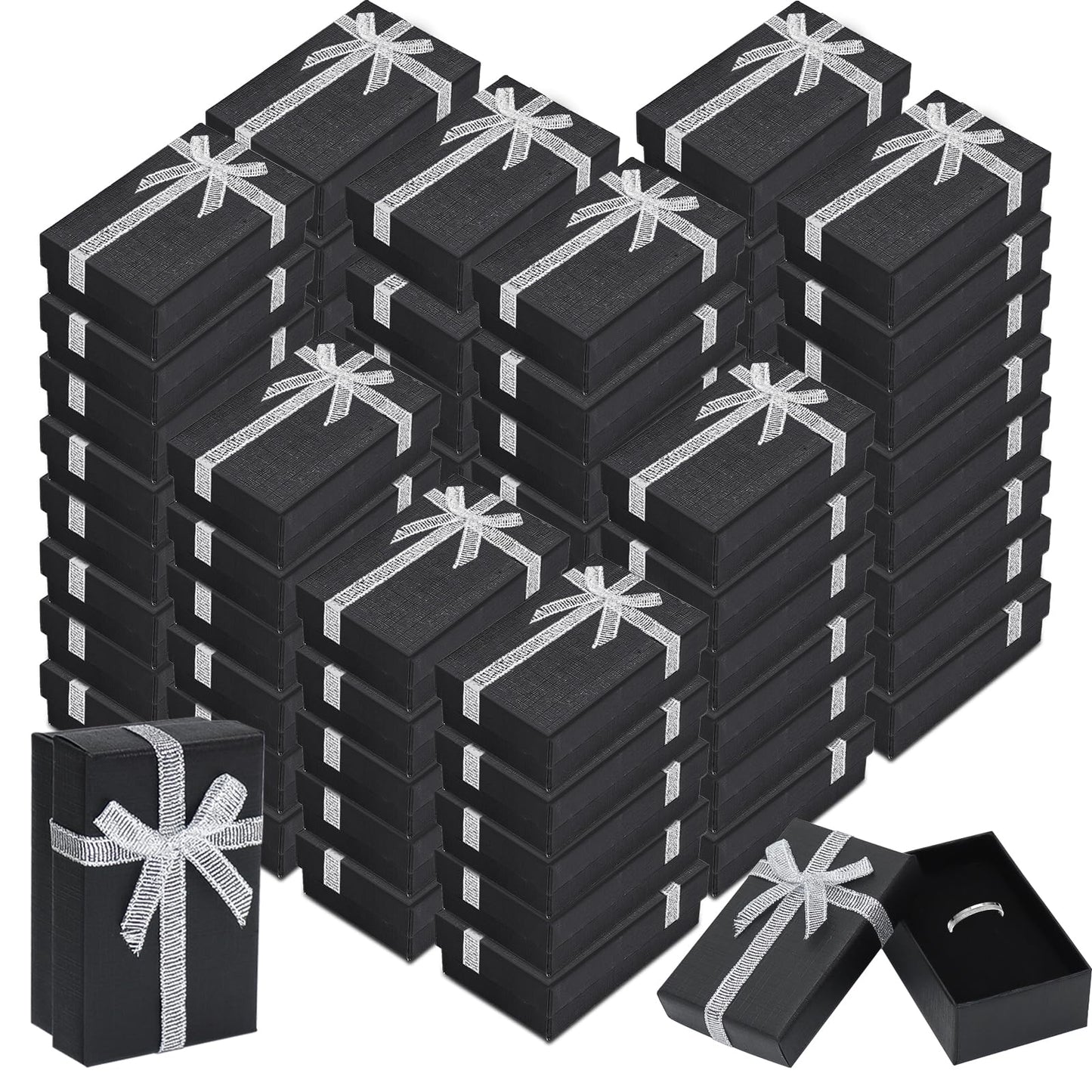 KisSealed 72 Pcs Jewelry Gift Boxes Bulk,Cardboard Jewelry Boxes 3.2 x 2.0 x 1.2 Inches,Foam Filled Small Gift Wrap Box for Rings Necklaces Earrings Bracelets,for Anniversaries,Weddings,Birthdays