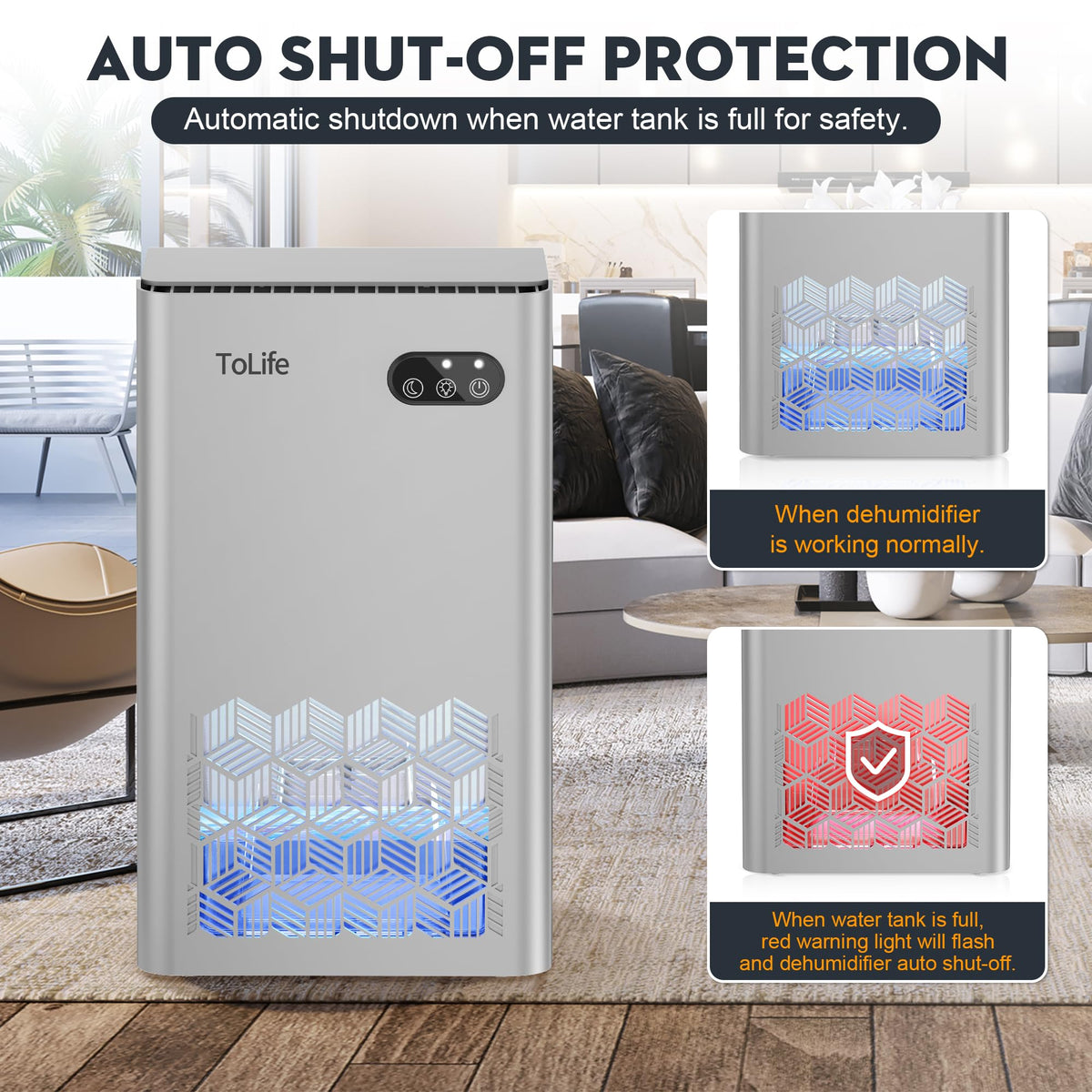 Dehumidifier 1000 Sq Ft 95 oz Tank with Sleep Mode