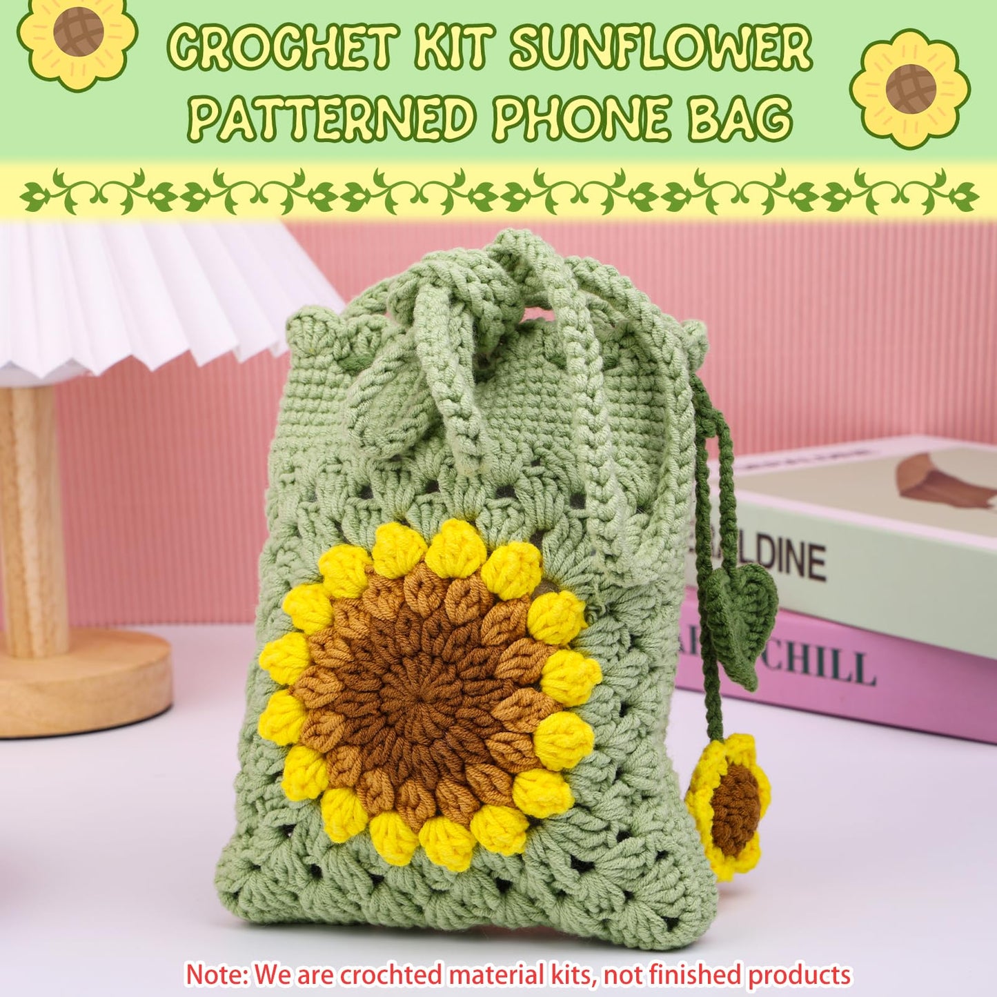 Fedmut Crochet Kit for Beginners - Phonebag Crochet Starter Kit with Video Tutorials and Yarns, Hook, Accessories for Adult Knitting Craft DIY