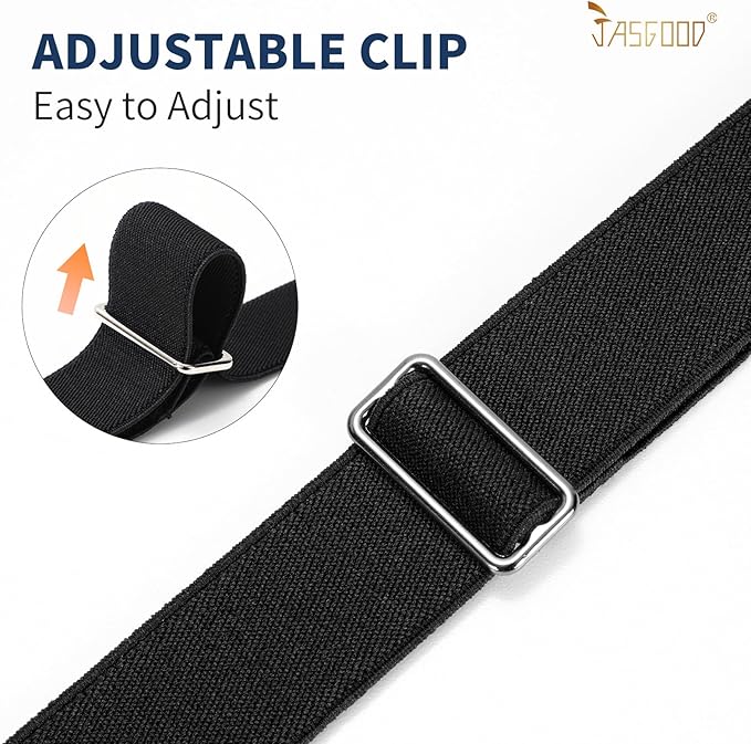 JASGOOD Women No Show Stretch Belt Elastic Web Strap Belt with Flat Buckle for Jeans Pants Dresses