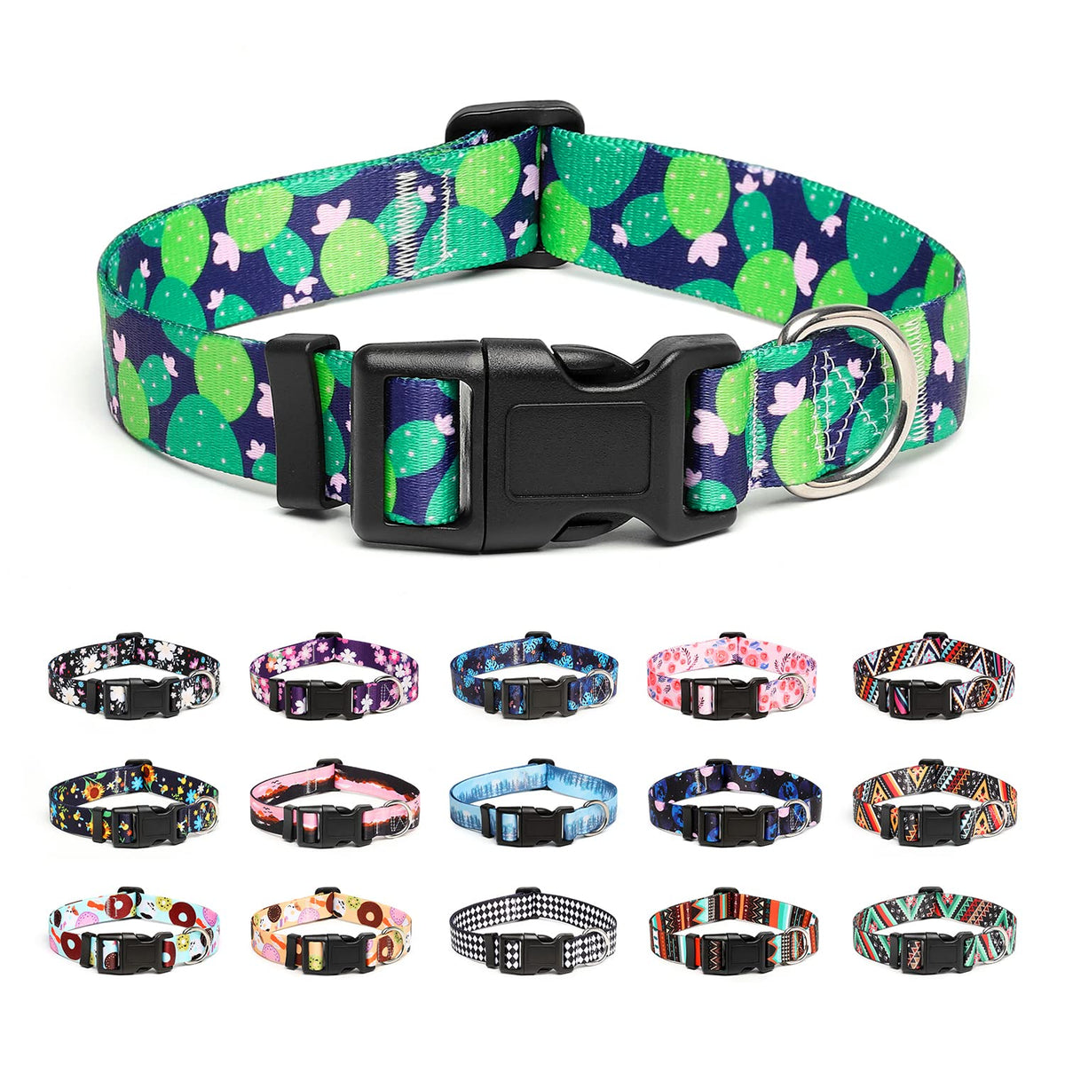 Mercano Adjustable Dog Collar - Special Design Patterns, Soft Nylon Comfortable Sturdy Pet Collar for Small Medium Large Dogs (XS, Tribal Red)