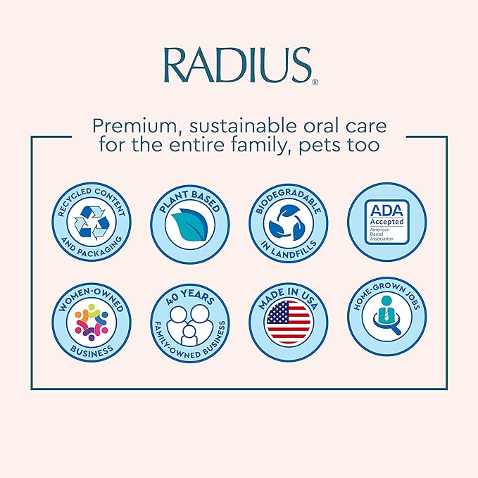 RADIUS Toothbrush, Flex Brush, Soft Bristles, Right Handed, Black Brush with White Bristles, BPA Free & ADA Accepted, Pack of 1 (Package May Vary)