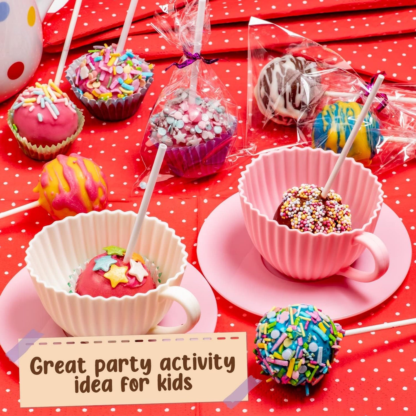 GirlZone Cake Pop Craze Kit, Baking Set for Kids Ages 10–12 with Cake Pop Mold, Stand, Gifting Bags & Decorating Pen, Fun Creative Kitchen Activity, Birthday Gift