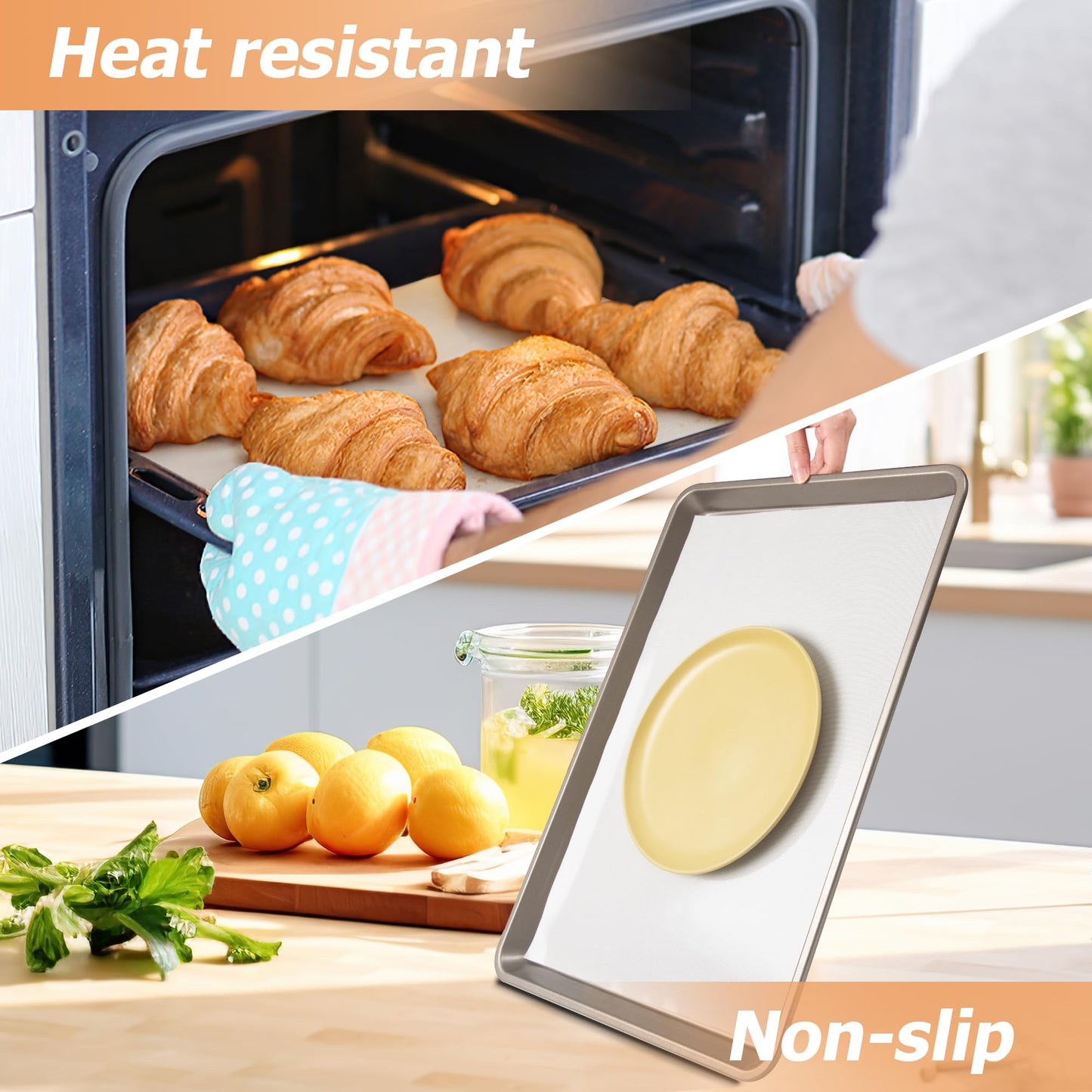 MMmat Silicone Baking Mat Roll, Non-Stick Heat Resistant Food Grade Baking Mats, Non-Slip Reusable Air Fryer Linner, Freeze Dryer Mat, Counter Mat, Oven Liner, Refrigerator Liners - 12IN x 8FT
