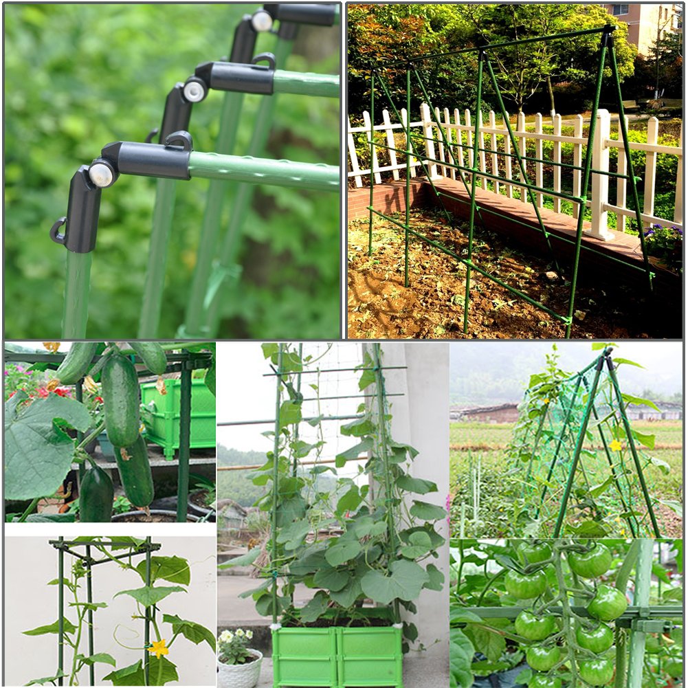 YIDIE Sturdy Metal Garden Stakes 5 Ft Plastic Coated Steel Plant Sticks for Tomatoes,Trees,Cucumber,Fences,Beans,Pack of 25