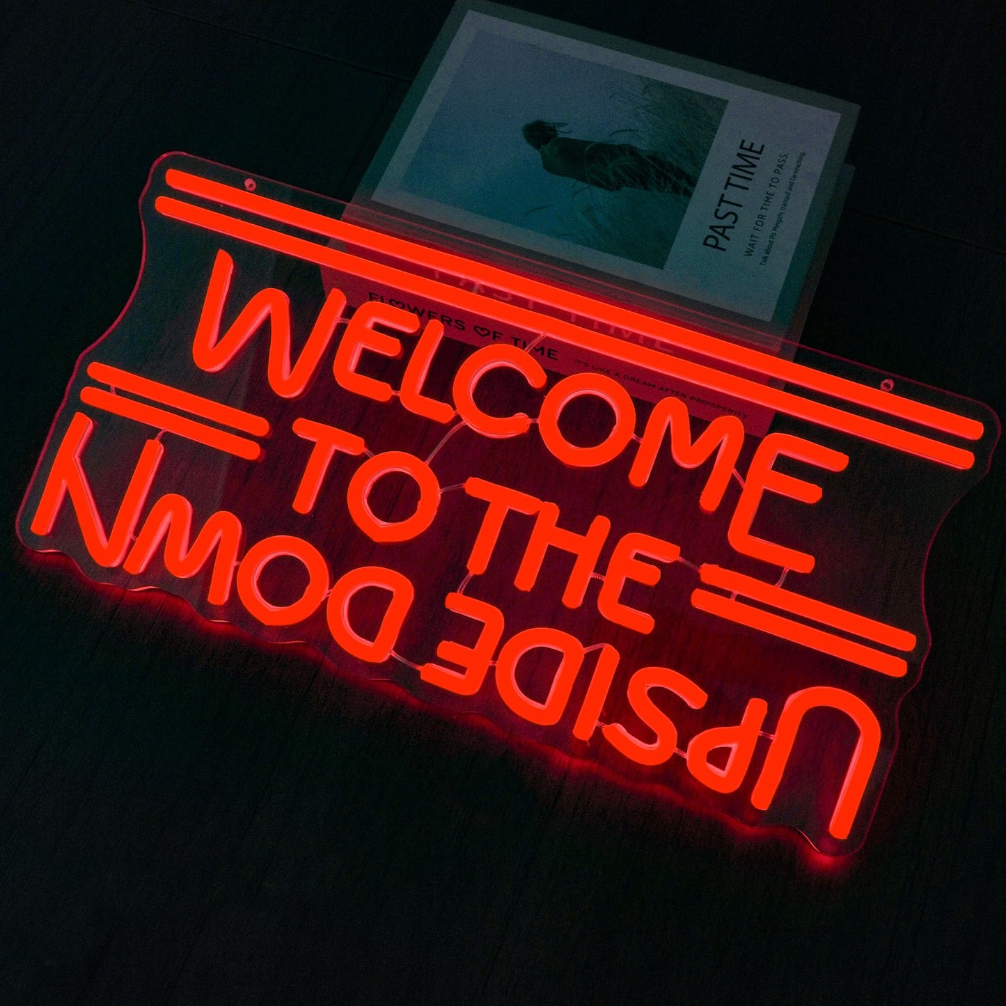 Welcome To The Upside Down Neon Sign Dimmable Neon Lights for Wall Décor USB Powered LED sign for Bedroom Game Room Man Cave Great Gift for Birthday christmas etc;(16.4 * 8.3 inches)