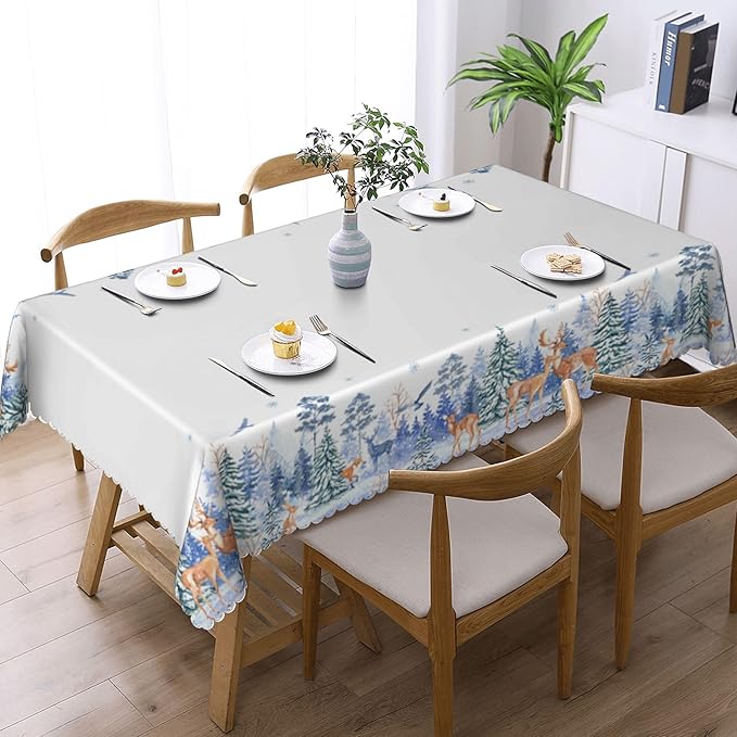 YCness Patchwork Geometric Grids Tablecloth, Christmas Seasonal Colorful Red Green Table Cover for Dinner Birthday Holiday Party Kitchen Colorful Red White Table Decor 55x55 Inch Rectangle