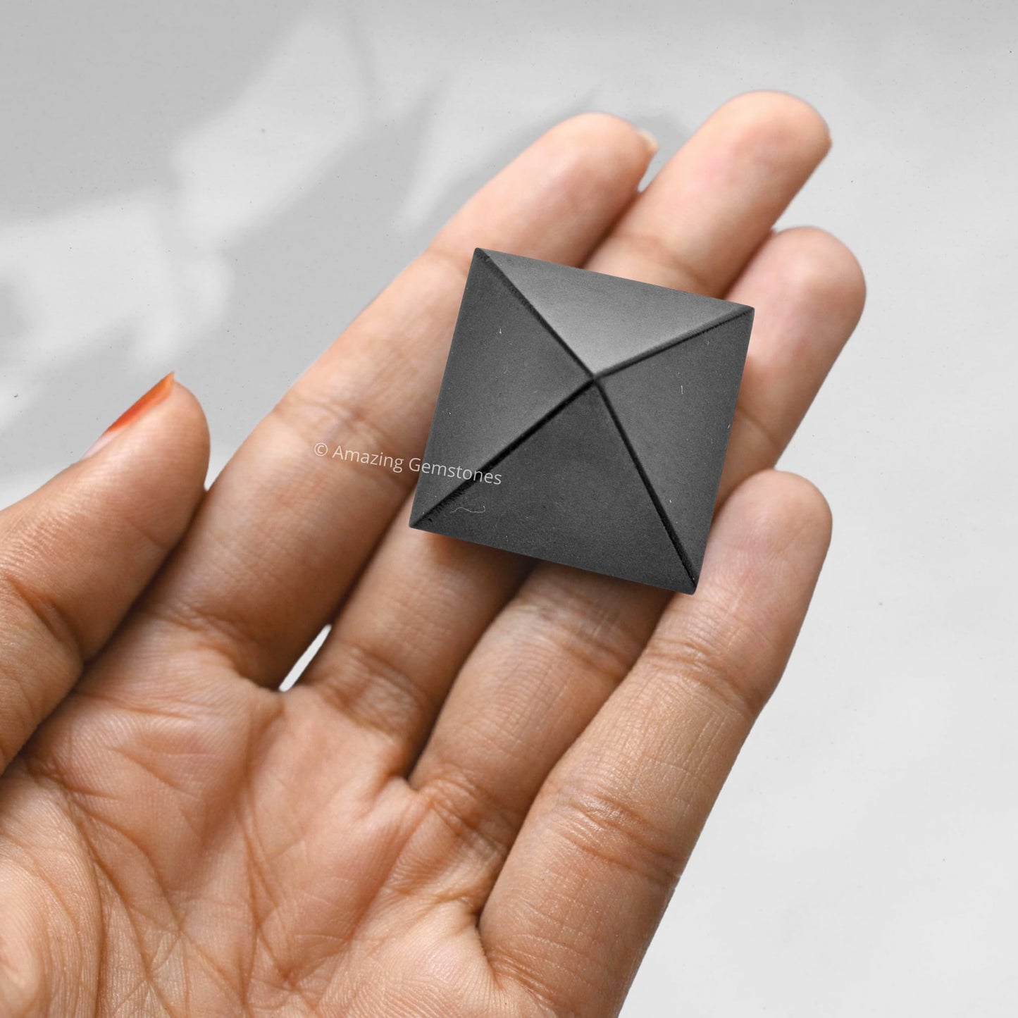 Amazing Gemstone Black Agate Pyramid Crystal Healing Stones - 1" Great Pyramid Figurine of Natural Stone Pyramid for Meditation, Reiki, Chakra Balancing and Crystal Pyramids Grid