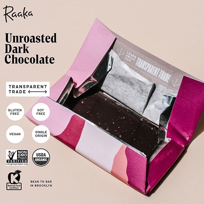 Raaka Chocolate Best Sellers Trio | Gourmet Dark Chocolate Gift | Organic, Vegan, Fair Trade, Soy Free, Non-GMO, Gluten Free, Kosher | 1.8oz Bars, 3-Pack