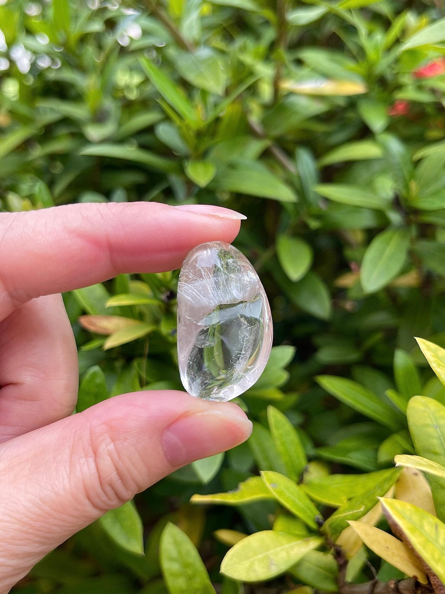 GAF TREASURES 5 Pcs Clear Quartz Tumbled Stones, Polished Natural Clear Quartz Gemstone, Clear Quartz Healing Crystals (Clear Quartz)