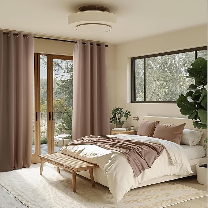 NICETOWN Room Darkening Draperies Curtains Panels, 2 Panels Cappuccino W52 x L108