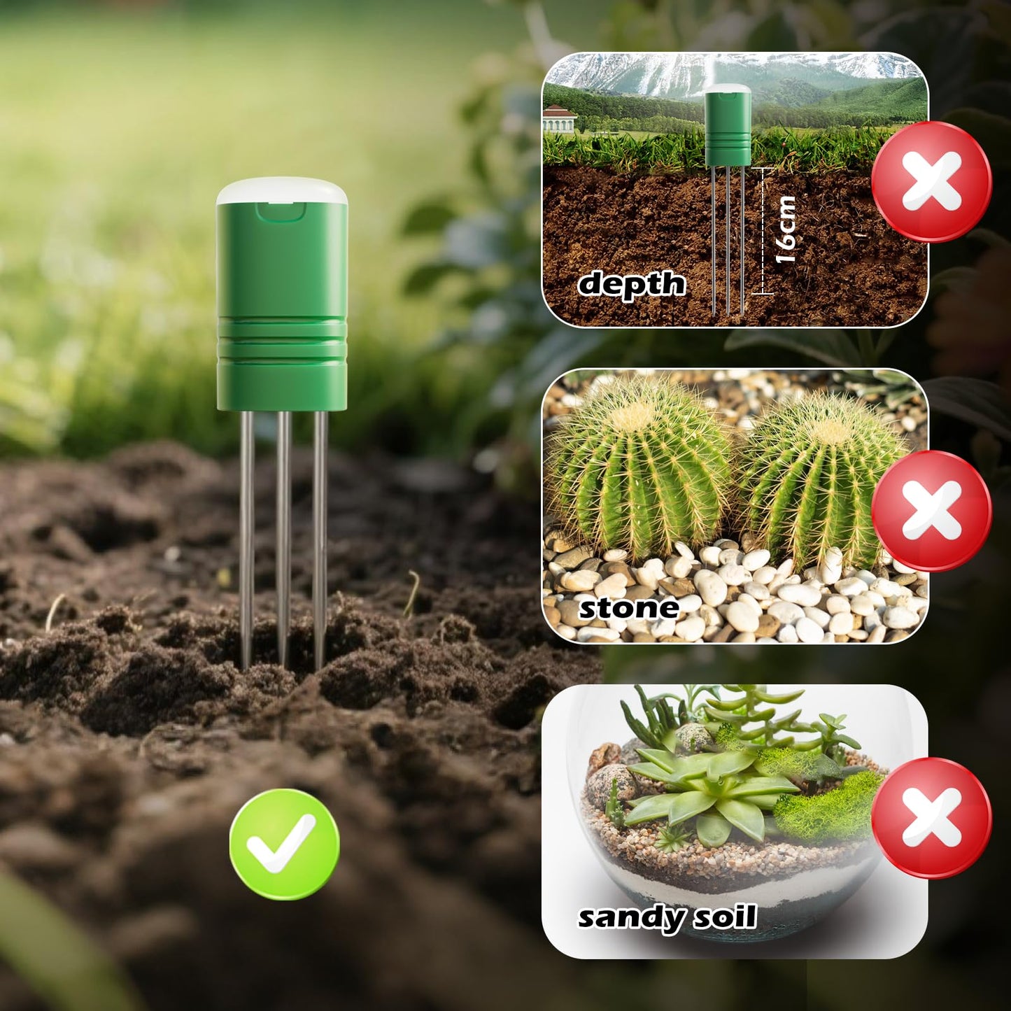 VODESON Upgraded Plant Soil Moisture Meter with 230ft RF Wireless Waterproof & LCD Display for Moisture,Temp,Sunlight,Time,Ideal for Garden, Farm, Lawn Care-Outdoor (2 Sensor)