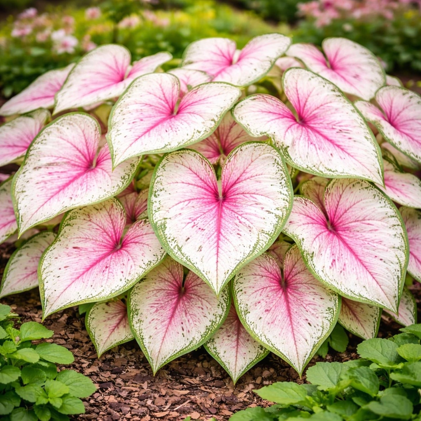 Ballet Dancers Caladium Bulbs for Planting - Beautiful Spotted Leafs Stand Out - Perennial Hosta, Elephant Ears, Fancy (6 Bulbs)