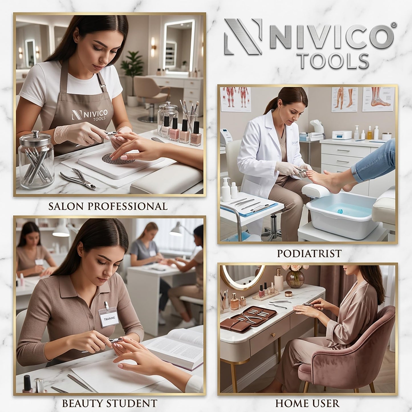 Nivico Tools Professional Cuticle Nipper – Surgical Stainless Steel Cuticle Trimmer & Hangnail Clipper – Ultra-Sharp Precision Jaw with Frictionless Double Spring for Manicure & Pedicure Care