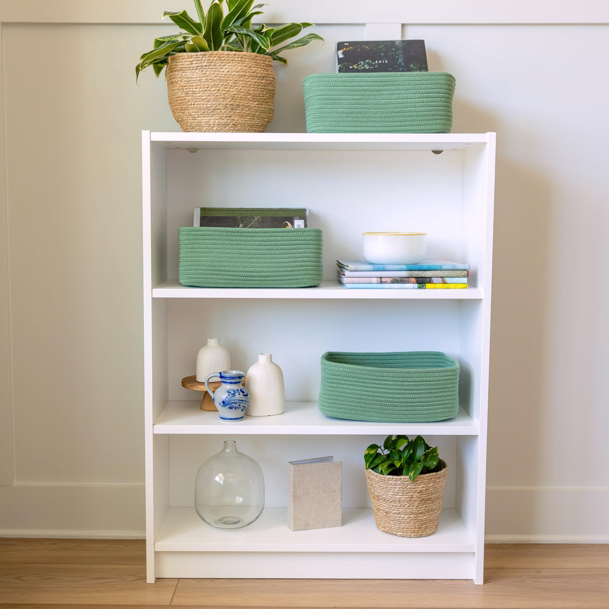 13.5”x8.5”x5.5” Rectangle Storage Baskets for Shelves 3 Pack (3 Count)