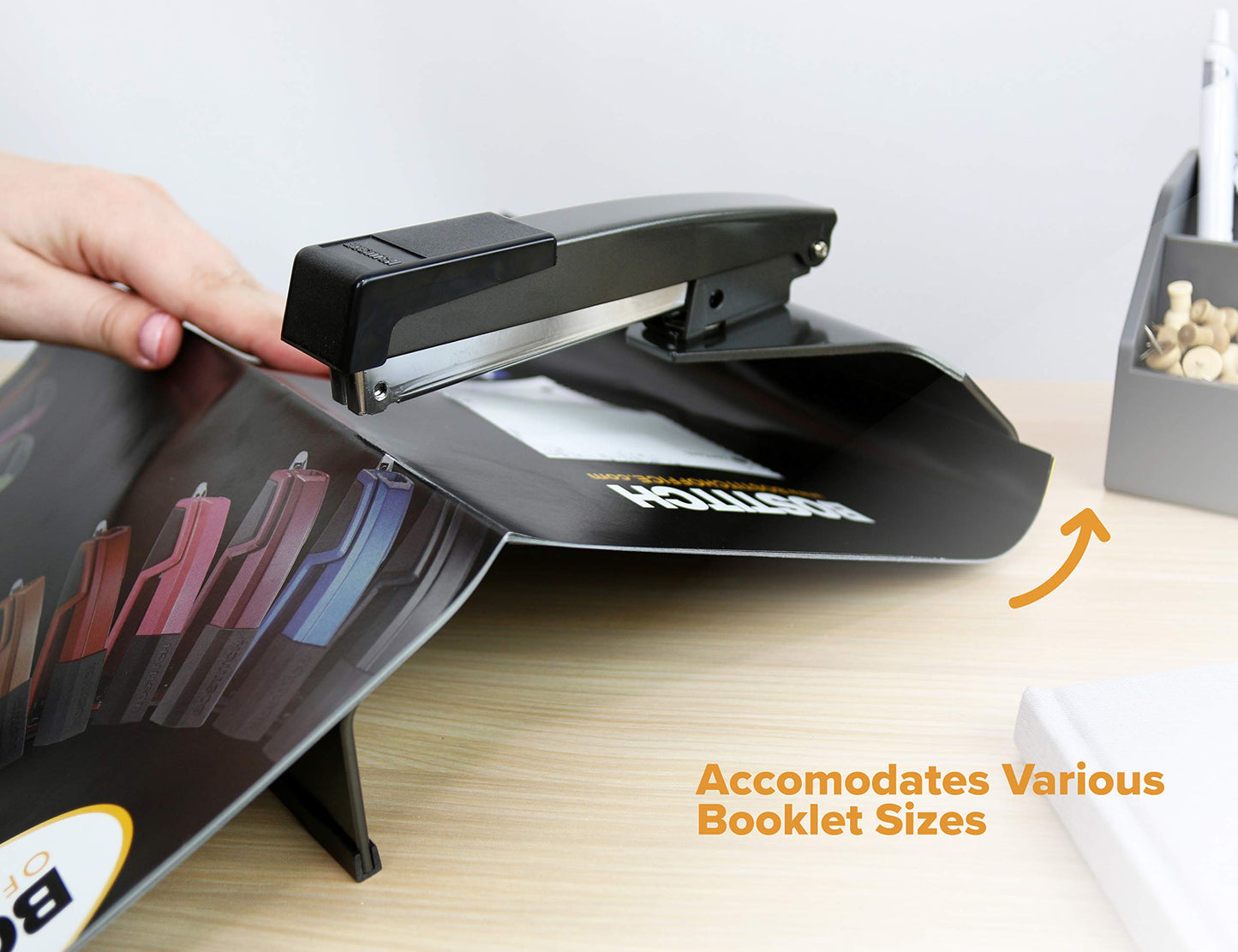 Bostitch Office No-Jam Booklet Stapler, 20 Sheets, No-Jam Technology, Black (B440SB)