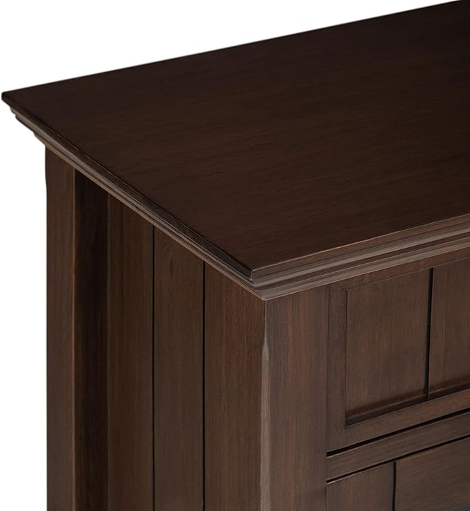 SIMPLIHOME Acadian SOLID WOOD 36 inch Wide Transitional Entryway Storage Cabinet in Natural Aged Brown for the Living Room, Entryway and Family Room