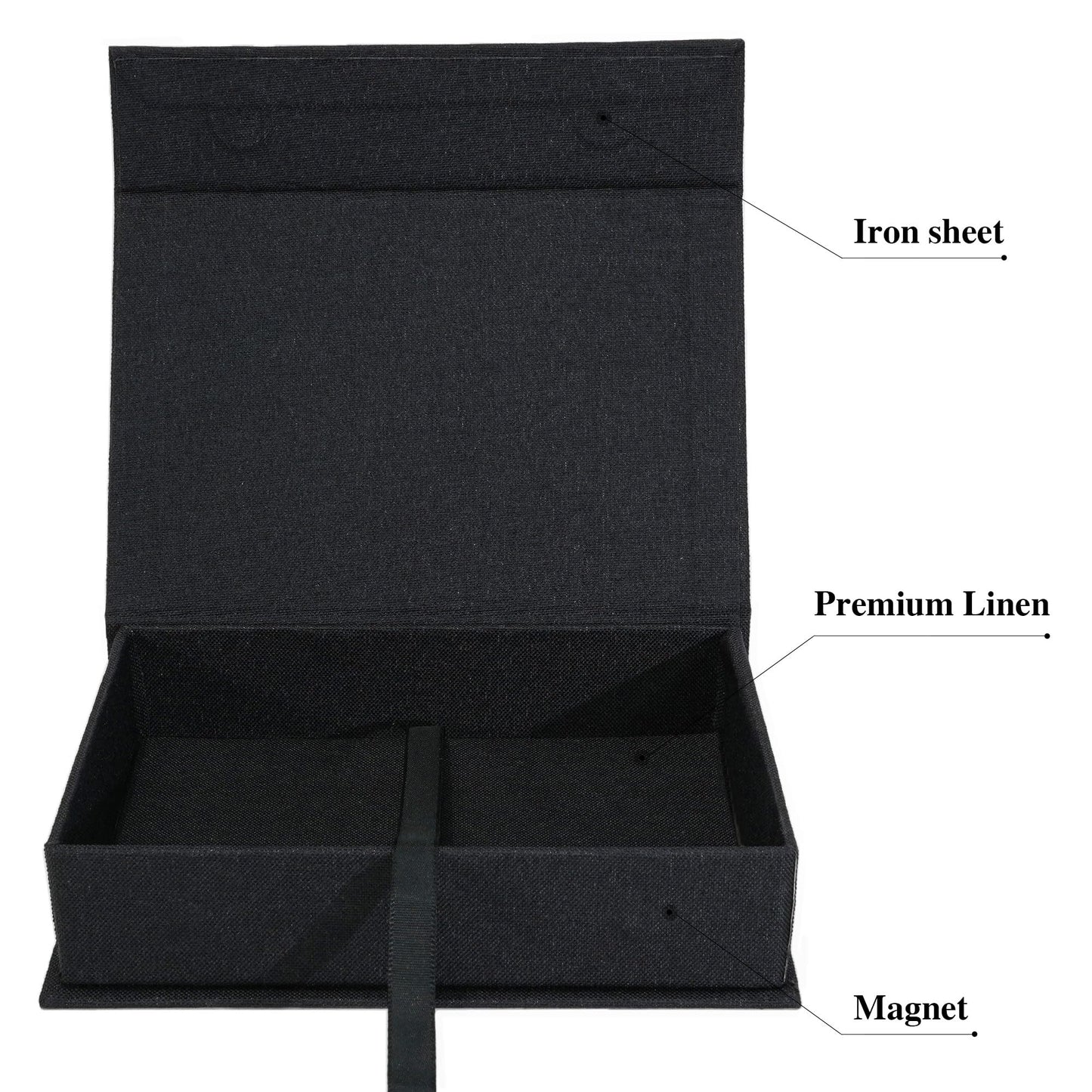 Yopih 5x7 Linen Photo Storage Box - Ideal for Preserving and Organizing Your Precious Photos, Certificates, Scrapbooking Supplies, Keepsakes, and Jewelry Black