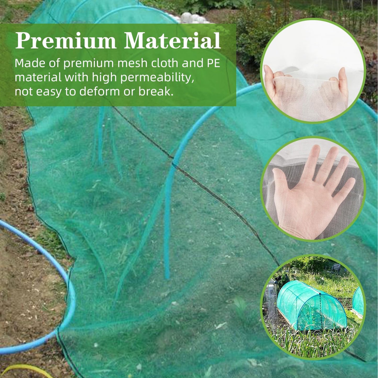 10 x 33FT Garden Mesh Netting, Ultra Fine Mesh Protection Netting Plant Covers Greenhouse Row Cover Raised Bed Screen Barrier Net for Vegetable Fruits Flowers Trees Crops, Green