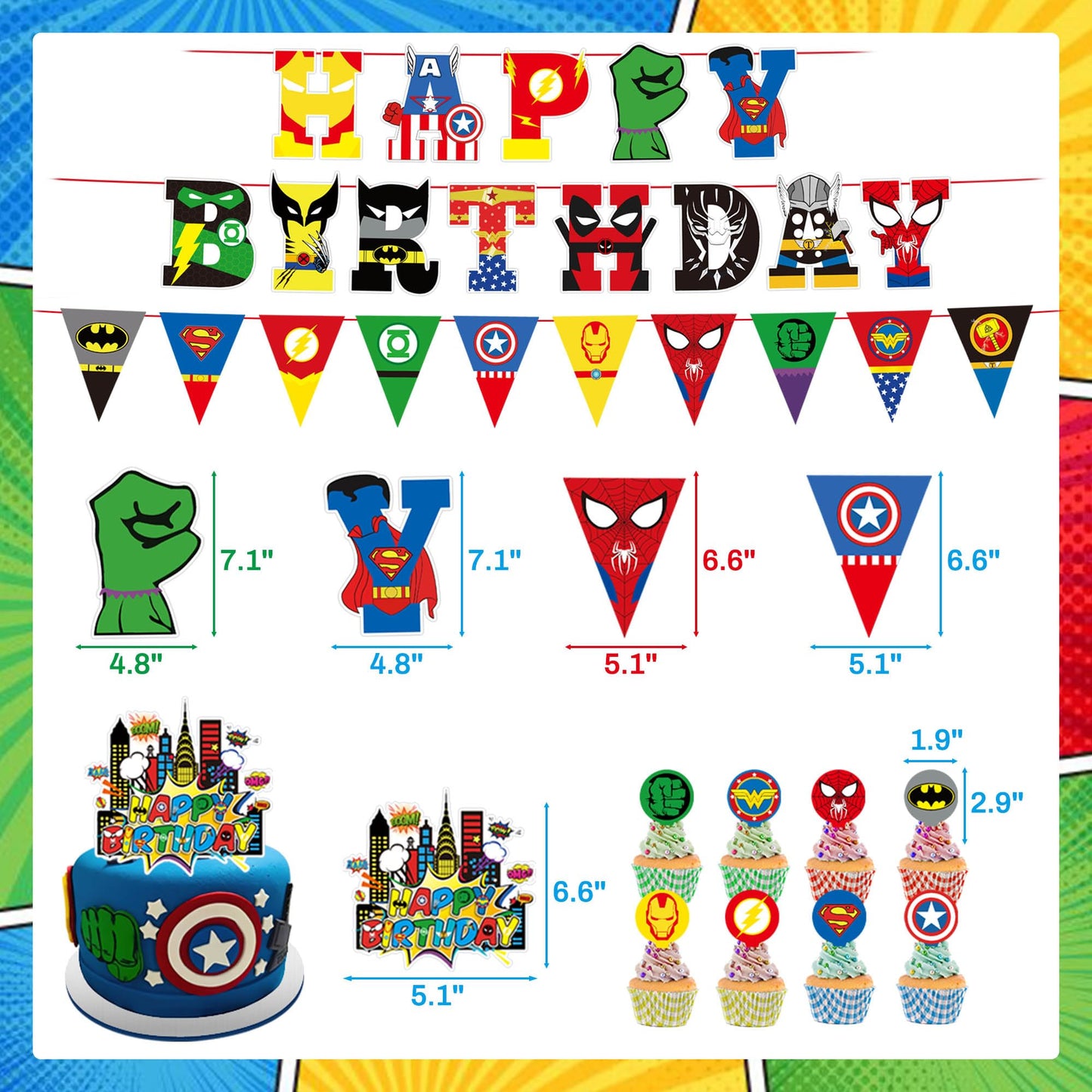 Birthday Party Decorations Kit, Includes Happy Birthday Banner, Foil Balloons, Tablecloth, Backdrop, Adult Themed Party Supplies