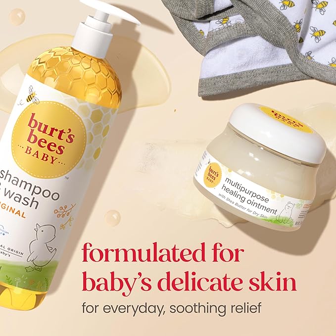 Burt's Bees Baby 100% Natural Multipurpose Ointment, Face & Body Baby Ointment – 7.5 Ounce Tub