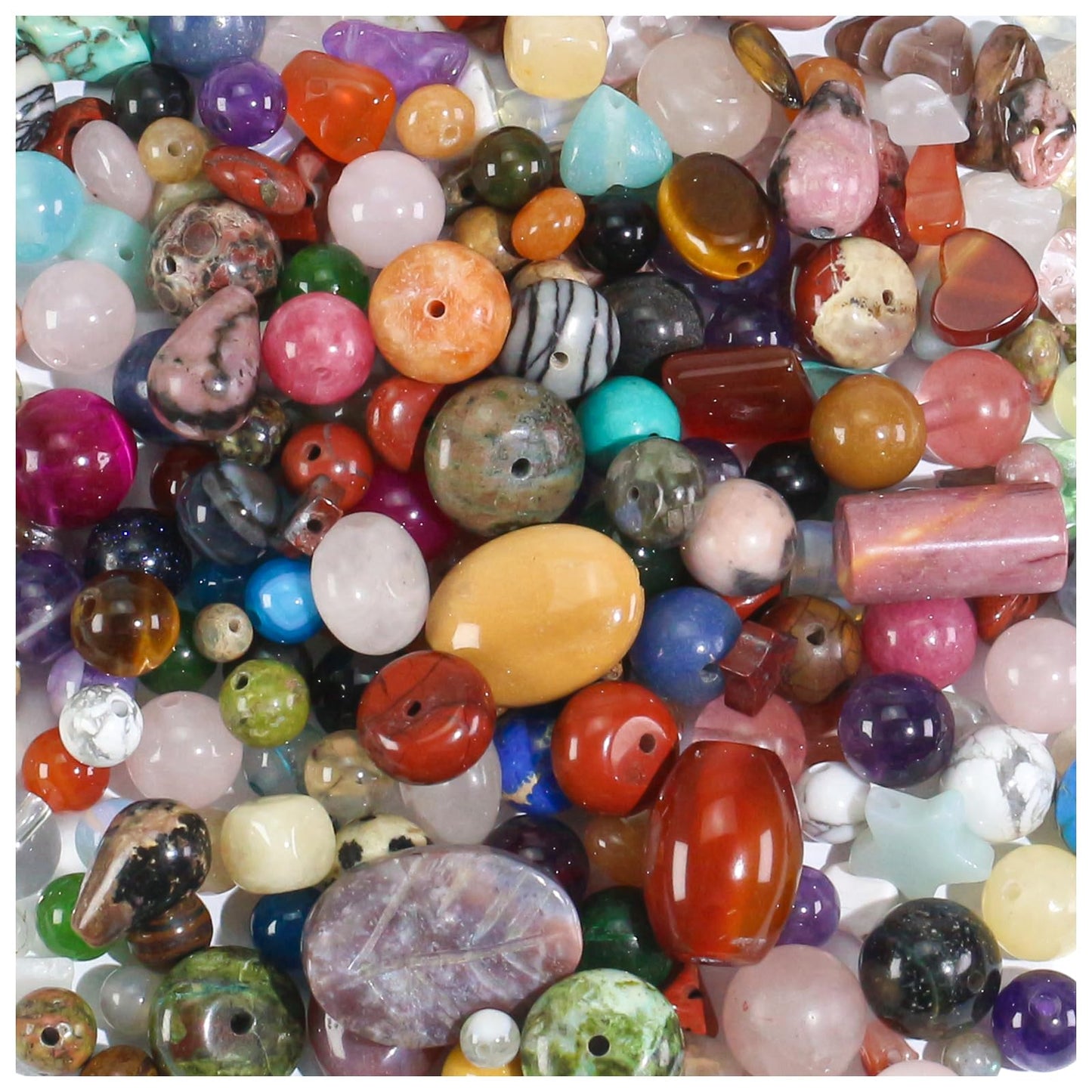 Assorted Natural Stone Beads for Jewelry Making - Mixed Bulk Semi Precious Gemstone Crystal Beads for Crafts Bracelets Earrings Necklace (0.25 Pounds)