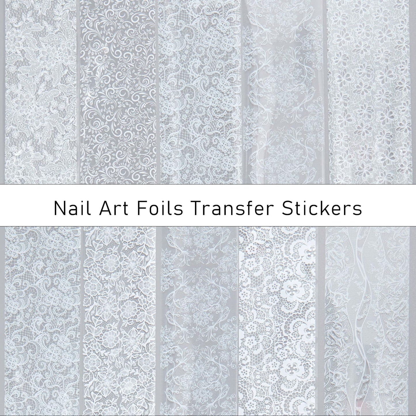 SILPECWEE 20 Rolls Lace Nail Foil Transfer Sheets - Nail Art Foil for Acrylic Nails Lace Nail Wraps Stickers for Nails Decorations, DIY Crafts, Resin Jewelry